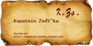 Kopstein Zsóka névjegykártya